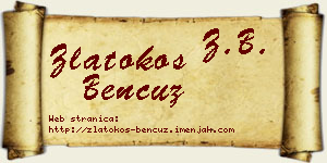 Zlatokos Bencuz vizit kartica